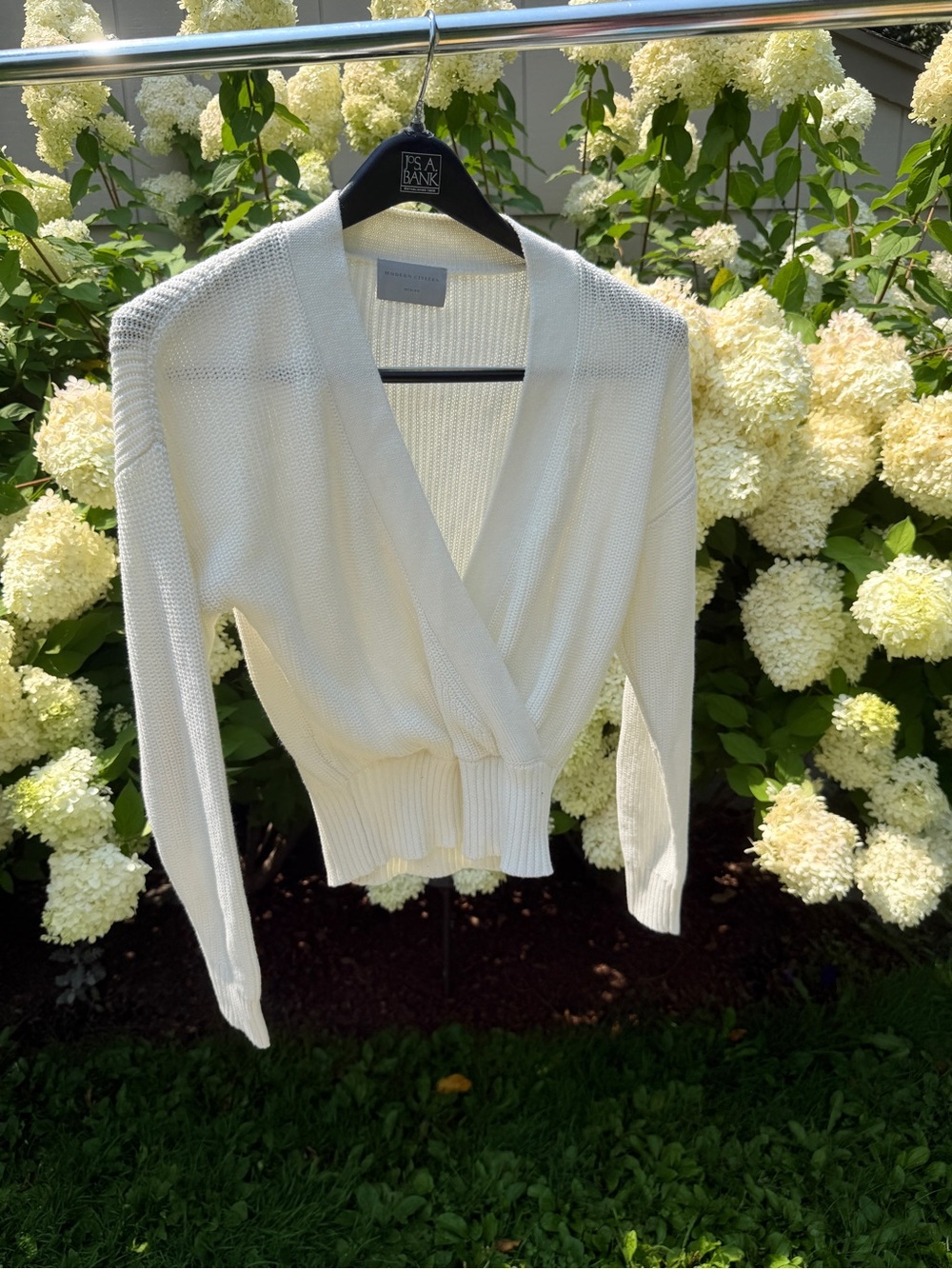 Modern Citizen Cream Wrap V-Neck Knit Sweater